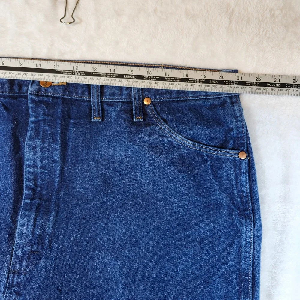 Wrangler Cowboy Cut Jeans Mens44x32‎ Blue Excellent Straight Leg Denim 13MWZ